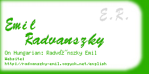 emil radvanszky business card